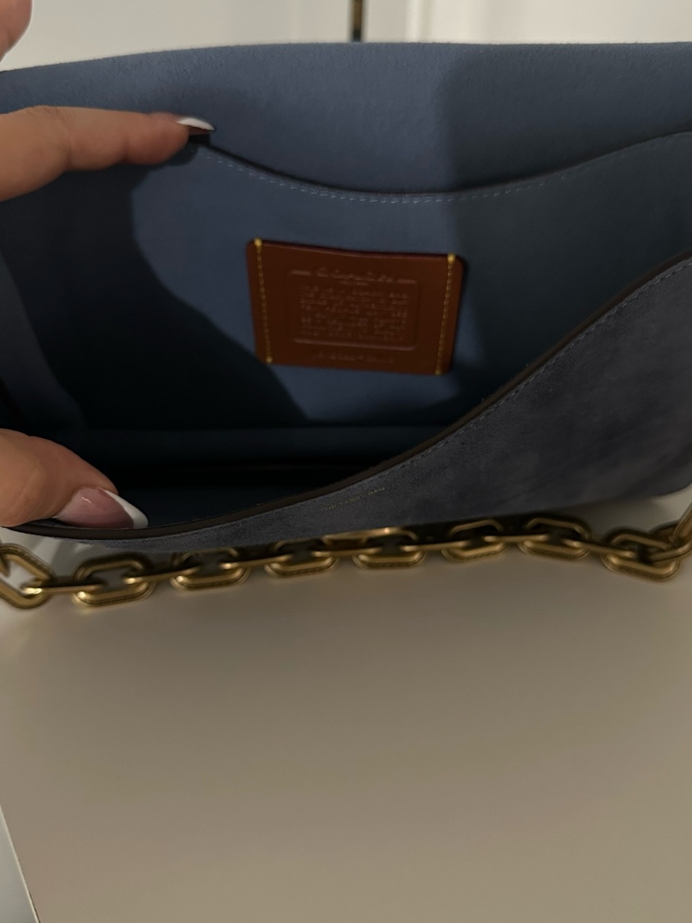 ❤️ new coach tabby chain / suede light denim - Picture 6 of 9